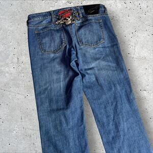 Ed Hardy Slim Fit Women Skull Jeans Size 31‎